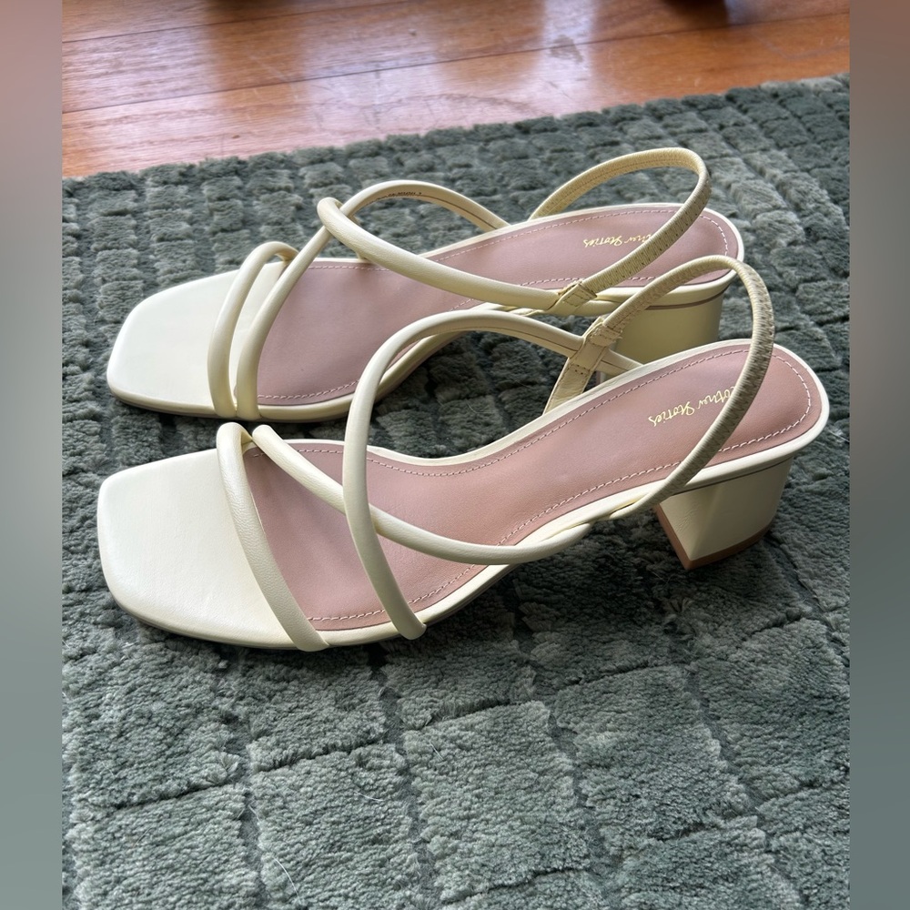 And Other Stories Yellow Strappy Block Heel Sandals, Size 8 (EU 39), Never Worn
